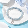 Natural Aquamarine Chip Beaded Stretch Bracelets BJEW-JB11133-09-2