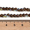 Electroplate Transparent Glass Beads Strands EGLA-K015-18V-4