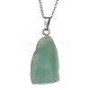 Natural Green Aventurine Nugget Pendant Necklaces NJEW-JN04507-03-4