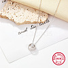 Rhodium Plated 925 Sterling Silver Ring Pendant Necklaces OT8408-2