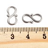 Non-Tarnish 304 Stainless Steel S-Hook Clasps STAS-L082-001P-02-3