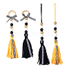 Crafans 4Pcs 2 Style Senior Year Theme Woolen Yarn Tassels Pendant Decorations HJEW-CF0001-18-18