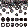 60Pcs 3 Styles Natural Black Lip Shell Buttons BUTT-TA0001-25-1
