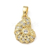 Brass Micro Pave Clear Cubic Zirconia Pendants KK-M300-03G-02-1