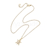 Brass Micro Pave Clear Cubic Zirconia Tortoise Pendant 304 Stainless Steel Cable Chain Necklaces for Women NJEW-JN05903-01-4