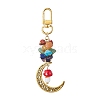 Alloy Hollow Moon & Lampwork Mushroom Pendant Decorations HJEW-JM01612-02-1