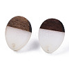 Resin & Walnut Wood Stud Earring Findings MAK-N032-006A-3