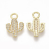 Brass Micro Pave Cubic Zirconia Pendants X-ZIRC-K082-029A-2