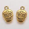 Mexico Holiday Day of the Dead Sugar Skull Tibetan Style Alloy Metal Pendants TIBEP-21061-AG-FF-2