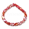 Glass Twist Rectangle Beaded Stretch Bracelet BJEW-JB09552-3