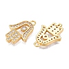 Brass Micro Pave Clear Cubic Zirconia Pendants KK-T073-21G-2