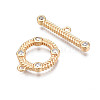 Brass Micro Pave Clear Cubic Zirconia Toggle Clasps KK-Q278-015-NF-4