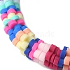 7Pcs 7 Colors Handmade Plum Polymer Clay & Synthetic Turquoise Beads Stretch Bracelets for Women BJEW-JB11537-4