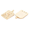 Brass Micro Pave Clear Cubic Zirconia Pendants KK-S356-544-NF-2