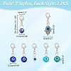 Handmade Evil Eye Lampwork & Tibetan Style Alloy Pendant Decorations for Pet Collar HJEW-AB00296-2