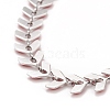 Enamel Wheat Link Chains Bracelet BJEW-P271-02P-05-3