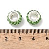 80Pcs Polymer Clay Rhinestone European Large Hole Beads with Silver Color Plated Brass Cores FPDL-LT0001-02B-4