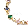 Rhombus Transparent Glass Link Bracelets BJEW-JB11002-3