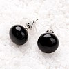 Black Agate Stud Earrings G-F267-09E-1