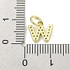 Letter Brass Micro Pave Clear Cubic Zirconia Pendants KK-K354-06G-W-3
