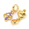 Rack Plating Alloy Enamel Mushroom European Dangle Charms FIND-B034-18G-01-2