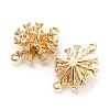 Brass Micro Pave Clear Cubic Zirconia Connector Charms KK-Q789-45G-2