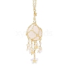 Natural Quartz Crystal with Rack Plating Brass Pendants Decorations AJEW-B023-01G-03-2