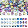 100Pcs 5 Styles Transparent Electroplated UV Plating Glass Beads GLAA-TA0003-19C-1