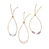 Natural Gemstone Beads Link Bracelets BJEW-JB13087-2