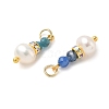 3Pcs 3 Styles Faceted Natural Apatite & Kyanite and Potato Pearl Pandants PALLOY-JF06048-02-2