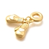 Brass Enamel Heart Gloves European Dangle Charms KK-U048-02G-3