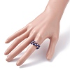 4Pcs 4 Colors Glass Seed Beads Braided Finger Rings Set for Women RJEW-JR00420-4