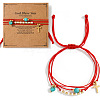 Synthetic Turquoise & Brass Cross Charm Bracelets TP2540-2-3