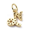 Brass Micro Pave Cubic Zirconia Charms ZIRC-F131-16G-03-2