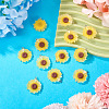 Translucent Resin Flower Pendants RESI-TAC0010-99-5