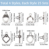 SUNNYCLUE 100Pcs 4 Styles Tibetan Style Alloy Toggle Clasps FIND-SC0008-04-2