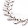 Enamel Wheat Link Chains Bracelet BJEW-P271-02P-06-3