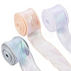 3 Rolls 3 Colors Flat Rainbow Color Organza Ribbon OCOR-TA0001-47-2