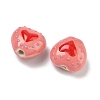 Heart Pattern Handmade Porcelain Enamel Beads PORC-G016-03L-3