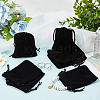 Beebeecraft 25Pcs Rectangle Velvet Drawstring Pouches TP-BBC0001-04A-03-4