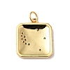 Rack Plating Brass Micro Pave Clear Cubic Zirconia Pendants KK-H431-25G-2