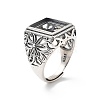 Flower 925 Sterling Silver Adjustable Ring Components STER-C011-11AS-1