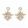 Brass Micro Pave Cubic Zirconia Charms X-KK-S348-498-NF-1