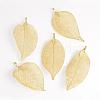 Electroplated Natural Leaf Big Pendants IFIN-Q119-03E-1