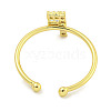 Rack Plating Brass Open Cuff Rings for Women RJEW-F162-02G-F-3