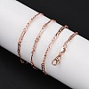 2mm Rack Plating Brass Figaro Chain Necklaces for Women Men MAK-L044-34RG-2