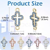30Pcs 3 Colors Alloy Rhinestone Connector Charms FIND-YW0011-18A-3