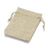 Polyester Imitation Burlap Packing Pouches Drawstring Bags ABAG-R005-18x13-01-2