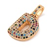 Brass Micro Pave Cubic Zirconia Pendants KK-C076-29D-G02-2