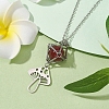 Natural Carnelian Interchangeable Holder Pendant Necklace for Women NJEW-JN04631-02-2